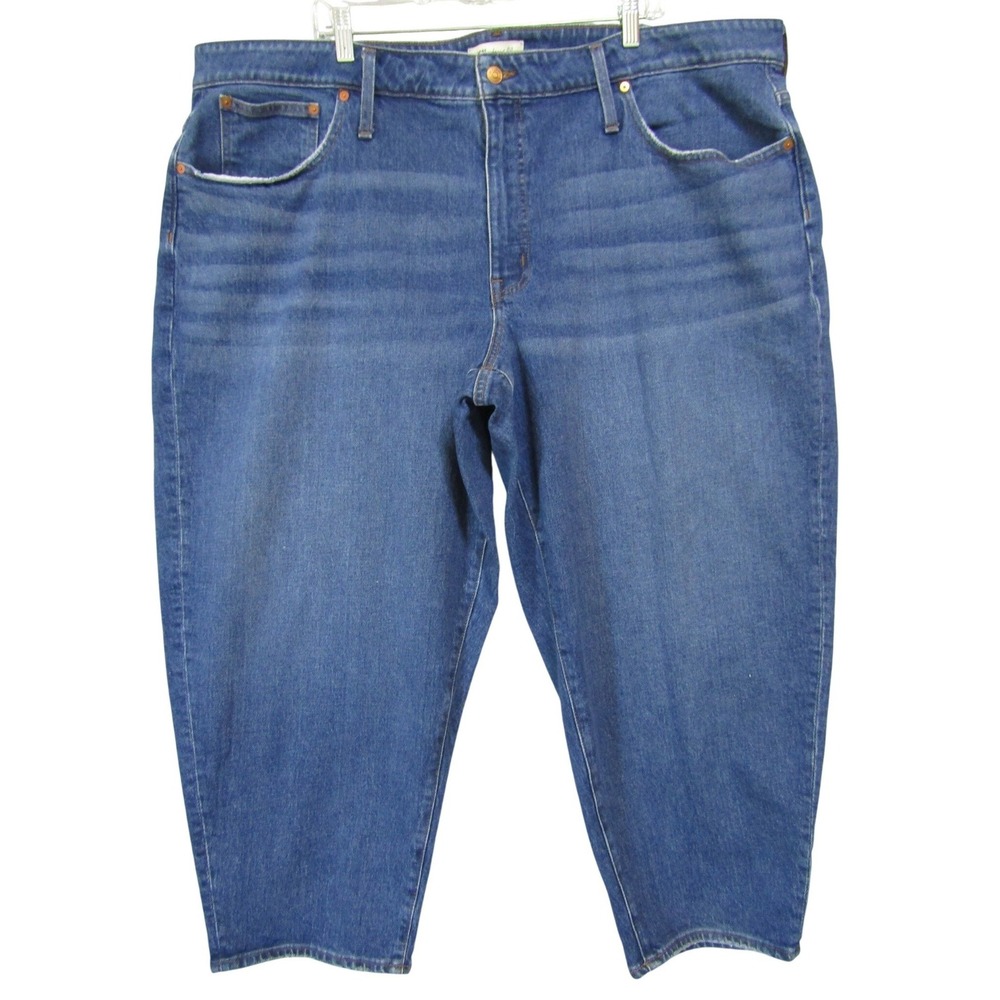 Madewell Relaxed Tapered Jeans Womens Blue Good‎ Distressed High Rise Medium